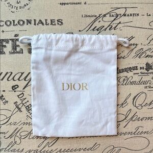 Dior White Drawstring Pouch